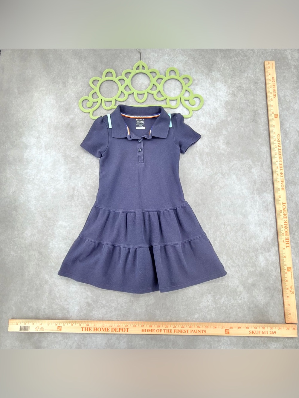 Girls Navy Polo Tiered Skirt Dress French toast uniform 6X
